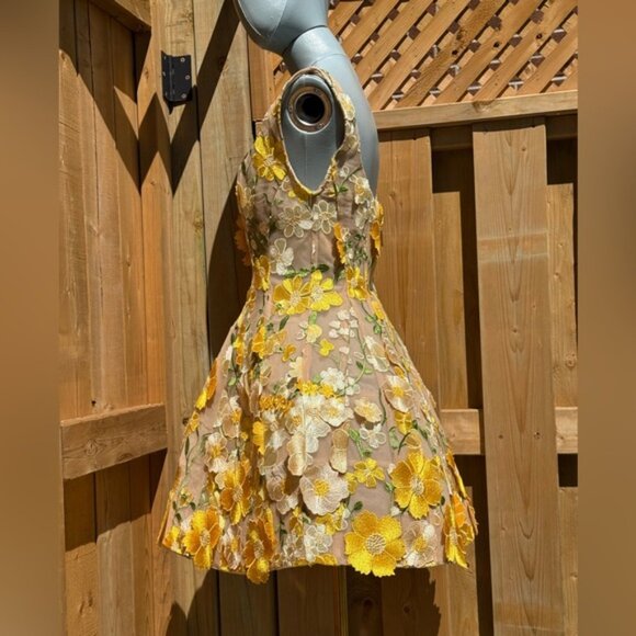 🆕 BRONX & BANCO 🧿 NWOT Jasmine Maraya Structured Mini Dress, Yellow Sz S US 4 - Picture 11 of 16